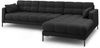 Micadoni Ecksofa Mamaia 5-Sitzer Rechts Strukturierter Stoff Neve Dunkelgrau schwarze Beine Bild 3