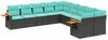 vidaXL 10-tlg. Garten-Sofagarnitur mit Kissen Schwarz Poly Rattan 3227191 Bild 2