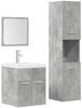 vidaXL 4-tlg. Badmöbel-Set Betongrau Holzwerkstoff 3324898 Bild 1