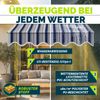 tillvex Klemmmarkise 250 cm Blau/Grau mit Solar LED mit Handkurbel Balkon | Balkonmarkise ohne Bohren | Markise UV-beständig & höhenverstellbar | Sonnenschutz wasserdicht Bild 4