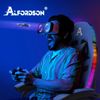 Racing Gaming Stuhl Massage Gamer 12 LED Farben RGB Beleuchtung Blau - ALFORDSON Bild 3