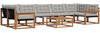 vidaXL Outdoor-Sofagarnitur mit Kissen 8 pcs Natürlich und Hellgrau 3369282 Bild 2