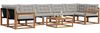 vidaXL Outdoor-Sofagarnitur mit Kissen 8 pcs Natürlich und Hellgrau 3369282 Bild 3