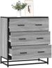 Sideboard SOPI für Wohnzimmer Grau Sonoma 68x35x76 cm und Metall | Kommode Flur Anrichte mit Schubalden Bild 3