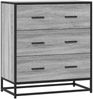 Sideboard SOPI für Wohnzimmer Grau Sonoma 68x35x76 cm und Metall | Kommode Flur Anrichte mit Schubalden Bild 2
