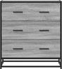 Sideboard SOPI für Wohnzimmer Grau Sonoma 68x35x76 cm und Metall | Kommode Flur Anrichte mit Schubalden Bild 5