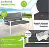KESSER® Gartenbank mit Kissen – Sitzbank Wetterfest 2-Sitzer Parkbank in Holzoptik Balkonbank für Garten Terrasse Balkon bis 300 kg belastbar UV-beständig inkl. abnehmbarem & waschbarem Polsterbezug Anthrazit / Weiß Bild 3