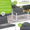 KESSER® Gartenbank mit Kissen – Sitzbank Wetterfest 2-Sitzer Parkbank in Holzoptik Balkonbank für Garten Terrasse Balkon bis 300 kg belastbar UV-beständig inkl. abnehmbarem & waschbarem Polsterbezug Anthrazit / Weiß Bild 4