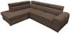 Wohnero24 Ecksofa PAVONE 4 208 x 263 cm – modernes Chenille Sofa Dunkelbraun mit Schlaffunktion 190 x 125 cm & Bettkasten, verstellbare Kopfstützen Bild 2