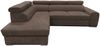 Wohnero24 Ecksofa PAVONE 4 208 x 263 cm – modernes Chenille Sofa Dunkelbraun mit Schlaffunktion 190 x 125 cm & Bettkasten, verstellbare Kopfstützen Bild 5