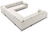 Micadoni Wohnlandschaft Mamaia 9-Sitzer Strukturierter Stoff Neve Helles Beige schwarze Beine Bild 3