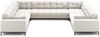Micadoni Wohnlandschaft Mamaia 9-Sitzer Strukturierter Stoff Neve Helles Beige schwarze Beine Bild 2