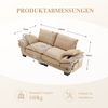 2-Sitzer Sofa aus Cord 190x73x84 cm mit Seitentaschen, beige Bild 4