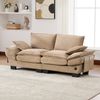 2-Sitzer Sofa aus Cord 190x73x84 cm mit Seitentaschen, beige Bild 3