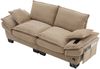 2-Sitzer Sofa aus Cord 190x73x84 cm mit Seitentaschen, beige Bild 5