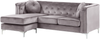 Ecksofa Samtstoff rechtsseitig grau FLEN Bild 4
