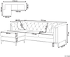 Ecksofa Samtstoff rechtsseitig grau FLEN Bild 2