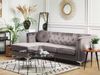 Ecksofa Samtstoff rechtsseitig grau FLEN Bild 3