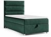 Best for Home 'Trinity K-4 SINGLE' Boxspringbett, mit Bettkasten, Bonell-Matratze inkl. Topper H3, Grün, 70x200 cm Bild 5