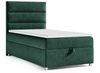 Best for Home 'Trinity K-4 SINGLE' Boxspringbett, mit Bettkasten, Bonell-Matratze inkl. Topper H3, Grün, 70x200 cm Bild 4