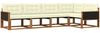 vidaXL Outdoor-Sofagarnitur mit Kissen 5 pcs Natur und Creme 3381414 Bild 2