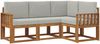 vidaXL Outdoor-Sofagarnitur mit Kissen 4 pcs Natürlich und Hellgrau 3366319 Bild 2