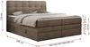 Boxspringbett mit Kopfteil und Topper, Polsterbett - LUKA-KING - 160x200cm - Braun Velours - H4 Bild 5