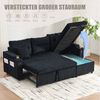 i@home Schlafsofa Modernes 3-Sitzer-Sofa mit Stauraum & Schubladenbett, Hydraulische Chaiselongue, USB-C-Ladestation, Becherhalter Bild 2