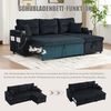 i@home Schlafsofa Modernes 3-Sitzer-Sofa mit Stauraum & Schubladenbett, Hydraulische Chaiselongue, USB-C-Ladestation, Becherhalter Bild 3