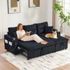 i@home Schlafsofa Modernes 3-Sitzer-Sofa mit Stauraum & Schubladenbett, Hydraulische Chaiselongue, USB-C-Ladestation, Becherhalter Bild 5