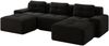Sofa mit 74 cm Sitzfläche, schwarz, Cord, modular, tief und bodennah, ohne Montage,69x293x177 cm Bild 4