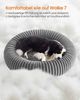 FEANDREA Hundebett, Katzenbett, Donut Kissen, waschbar, weiche Polsterung, rutschfest, grau Bild 3