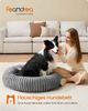 FEANDREA Hundebett, Katzenbett, Donut Kissen, waschbar, weiche Polsterung, rutschfest, grau Bild 2