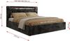 Polsterbett GOLD 5 CLASSIC 140 x 200 cm mit LED-Beleuchtung & Bettkasten, Doppelbett inkl. Lattenrost, Metall-Lift-System & Stauraum, Multipocket Matratze - Dunkelgrau Plüsch - ELORI LUX Bild 4