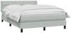 vidaXL Boxspringbett mit Matratze Hellgrau 160x220 cm Samt 3318411 Bild 3