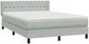 vidaXL Boxspringbett mit Matratze Hellgrau 160x220 cm Samt 3318411 Bild 4