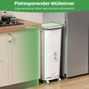 42L Küchenmülleimer mit Deckel 3-stufiger Sortiermülleimer mit 2 abnehmbaren Behältern Weiß Bild 3