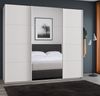 Schwebetürenschrank Kleiderschrank B225 cm extra H236 cm 3-türig Weiß, 1x Spiegeltür Bild 3