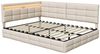 Furnishings Home Polsterbett LED Tagesbett Daybett 90x200cm, Stauraumbett mit Kopfteil (Kopfteil beidseitig montierbar Geeignet für Jungen und Mädchen), mit Lattenrost und Ladefunktion, mit Komforthöhe, Leises Design Bett Bild 2