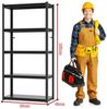 MC Star Schwerlastregal 5 Ebenen – Metall Lagerregal 650kg Tragkraft, Verstellbar, Stabiles Lagerregal, Schwarz, H183cm * B90cm * T40cm Bild 4