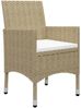 vidaXL 3-tlg. Bistro-Set Poly Rattan und Hartglas Beige 3058380 Bild 4