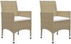 vidaXL 3-tlg. Bistro-Set Poly Rattan und Hartglas Beige 3058380 Bild 3