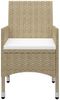 vidaXL 3-tlg. Bistro-Set Poly Rattan und Hartglas Beige 3058380 Bild 5