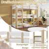 Etagenbett, 90x190cm, Dreifach-Etagenbett fr Kinder, Jugendliche und Erwachsene, Wei?+ Natur Bild 5