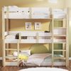 Etagenbett, 90x190cm, Dreifach-Etagenbett fr Kinder, Jugendliche und Erwachsene, Wei?+ Natur Bild 2