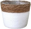 Grafelstein Blumentopf Pflanzkorb BREEZY weiß mit braunem Rand D18cm Pfla Bild 4