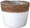Grafelstein Blumentopf Pflanzkorb BREEZY weiß mit braunem Rand D18cm Pfla Bild 3