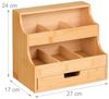 Relaxdays Tee Organizer, 9 Fächer, Bambus natur, 27 x 17 x 24 cm Bild 4