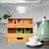 Relaxdays Tee Organizer, 9 Fächer, Bambus natur, 27 x 17 x 24 cm Bild 2