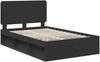 vidaXL Bettrahmen Schwarz 135 x 190 cm Massives Kiefernholz 3412498 Bild 4